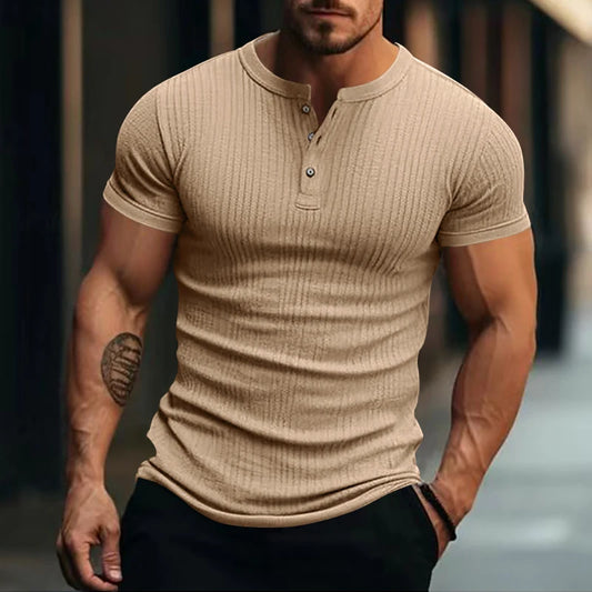 Stylish Stripe Henley Tee